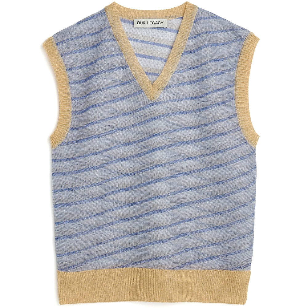 Knitted Vest 'Cartoon Static Stripe' – Alumni of NY