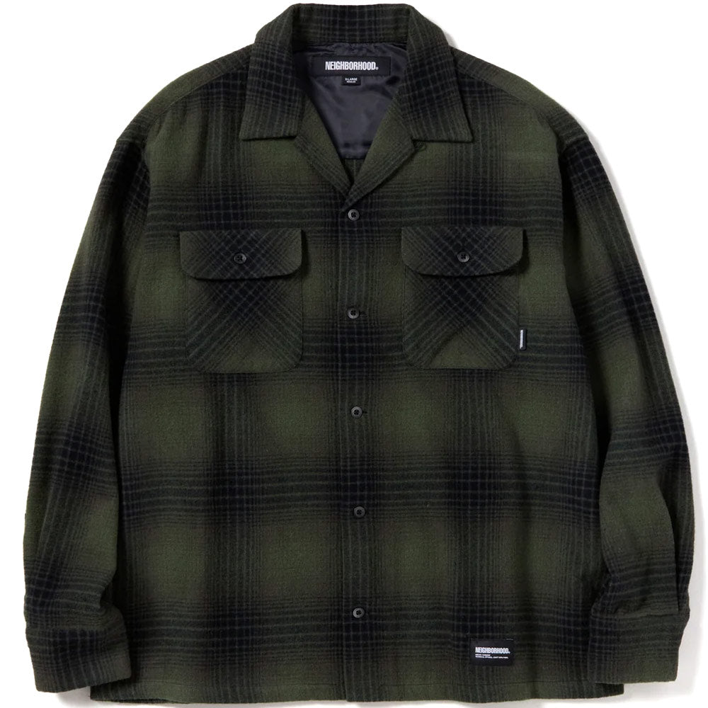 Wool Hombre Check Shirt LS 'Green'