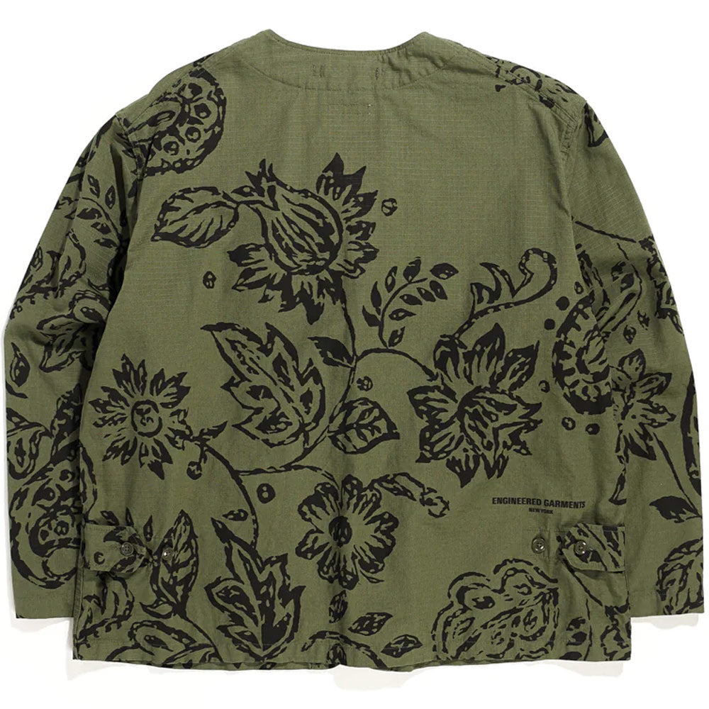 Cardigan Jacket 'Olive Floral Print Ripstop' – Alumni of NY