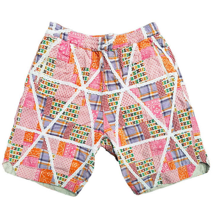 BB Shorts 'Orange Cotton Lace Patchwork'