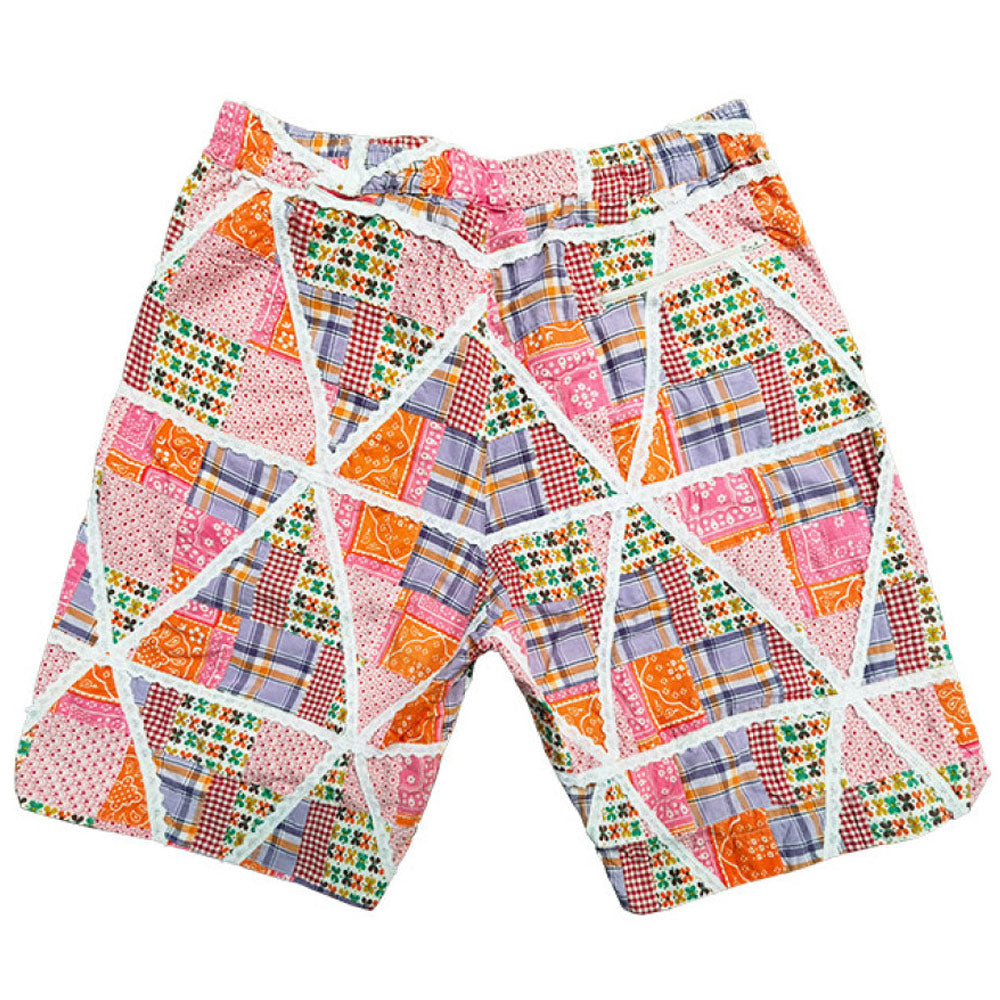 BB Shorts 'Orange Cotton Lace Patchwork'