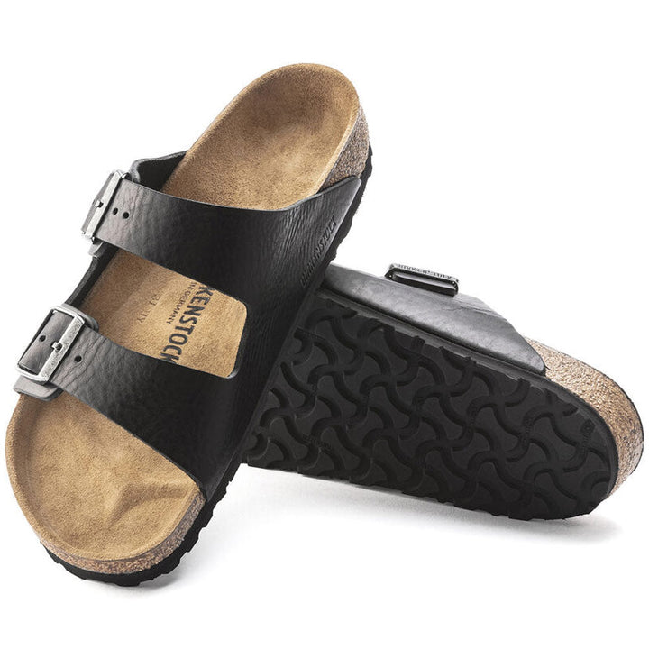 Arizona Grip Leather Slippers 'Vintage Wood Black'