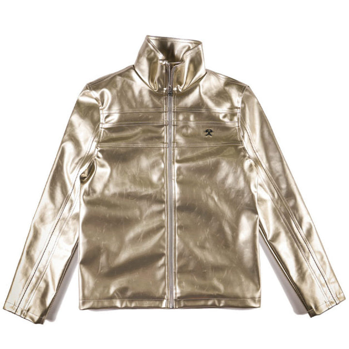 Woven Fitted Biker Jacket 'Gold'