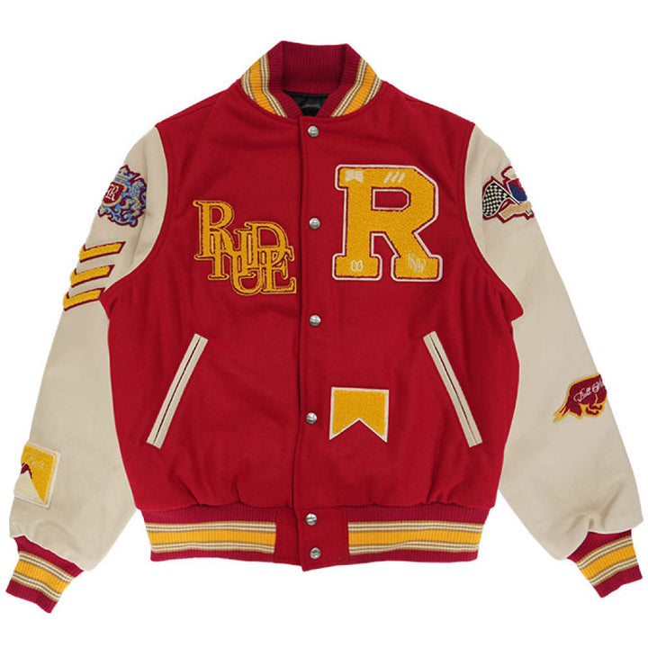 Bull Market Varsity Jacket 'Red / Creme'