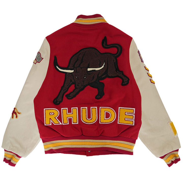 Bull Market Varsity Jacket 'Red / Creme'