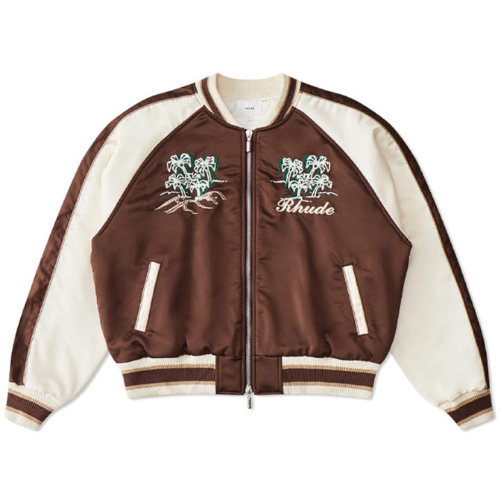 Crepe Satin Souvenier Jacket 'Brown / Creme'