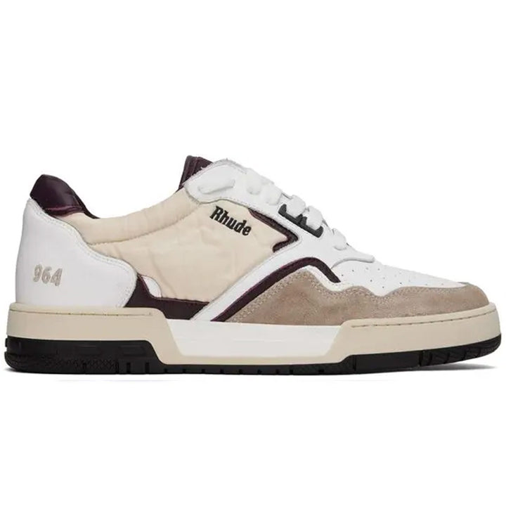 Racing Sneaker 'White / Maroon / Beige'