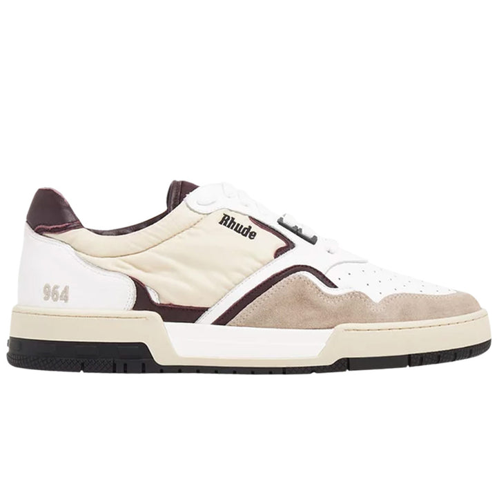 Racing Sneaker 'White / Maroon / Beige'