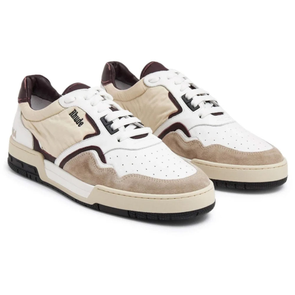 Racing Sneaker 'White / Maroon / Beige'