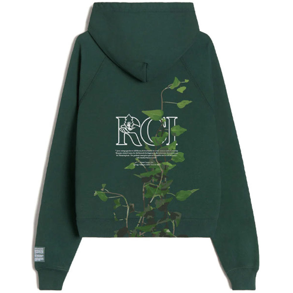 Vine Print Hooded Sweatshirt 'Forest'