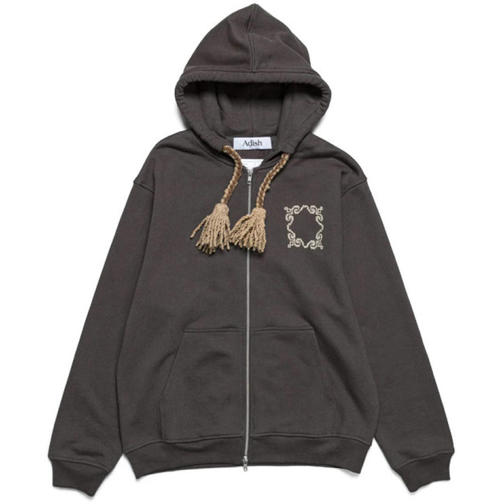 Brwaz Lakiya Tassel Zipper Hoodie 'Dark Grey'