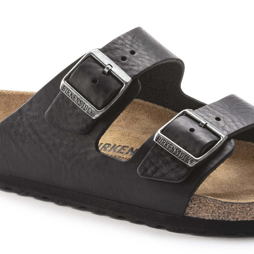 Arizona Grip Leather Slippers 'Vintage Wood Black'