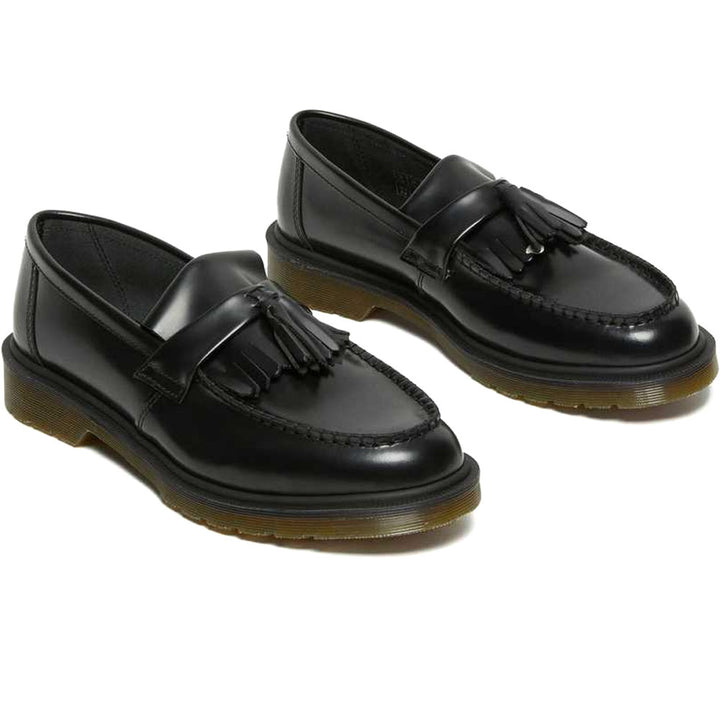 Adrian Polished Smooth Leather Tassle Loafers 'Black'